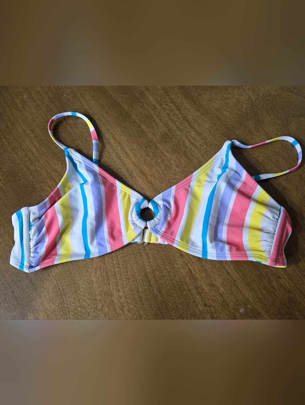 Exhilaration stripe swimsuit top